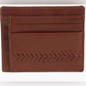 Tommy Bahama brown cognac genuine leather credit card ID holder wallet new $75